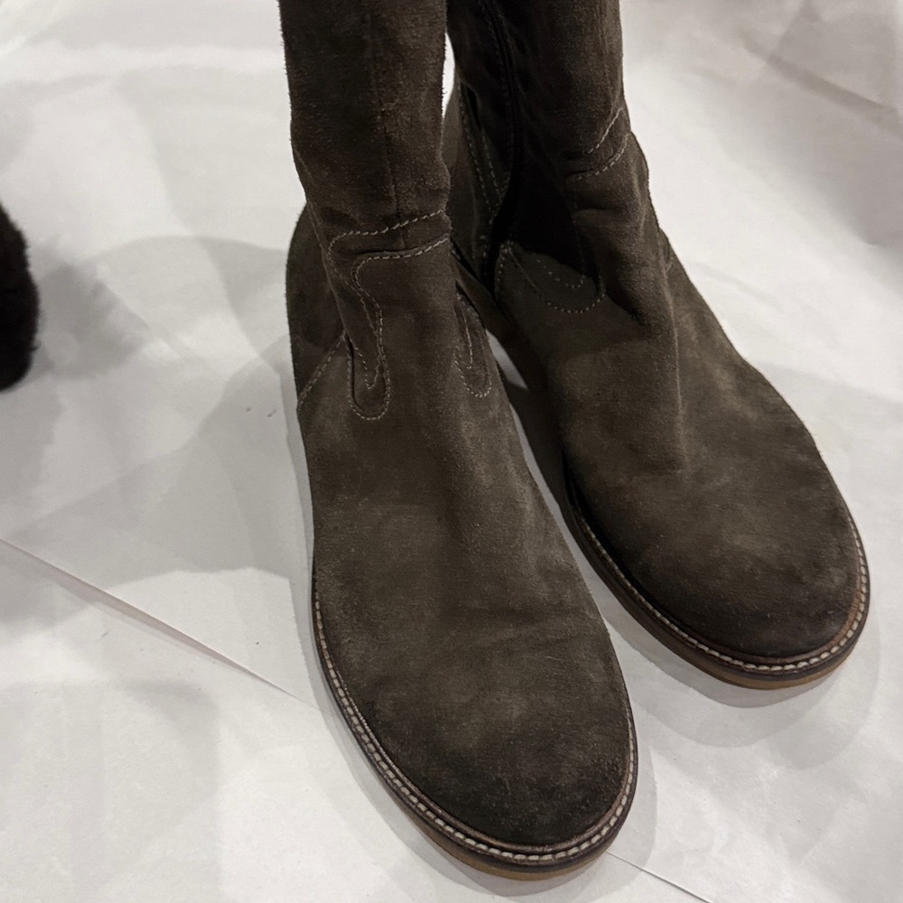 Sundance Over-the-Knee Suede Boots - Dark Brown - Picture 4 of 6